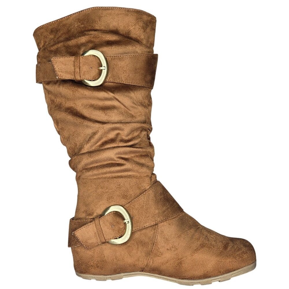 Journee Collection Jester Slouchy Camel Boots, Size: 10